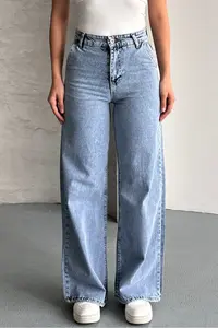 macharel jeans Women High Waist Jeans Yan Pocket Jeans Palazzo Pants Pants - Image 5