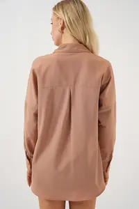 Bigdart 3900 Oversized LONG Basic Shirt - Camel - Image 6