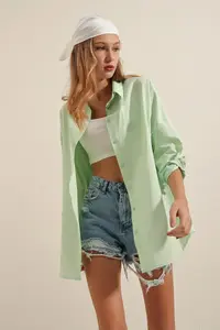 Bigdart 3900 Oversized LONG Basic Shirt - E.Green