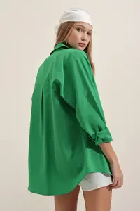 Bigdart 3900 Oversized LONG Basic Shirt - Green - Image 7