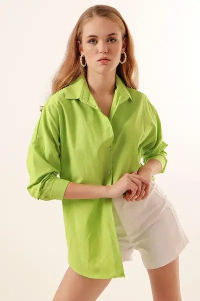 Bigdart 3900 Oversized LONG Basic Shirt - Sage