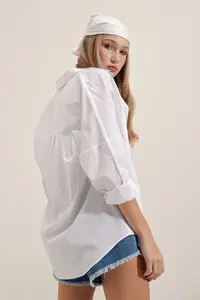 Bigdart 3900 Oversized LONG Basic Shirt - WHITE - Image 6