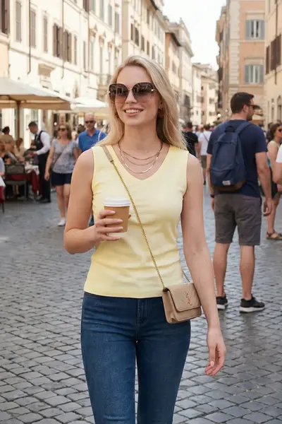 Lela Thick Sleeveless V-neck Blouse Blouse