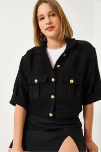 Bianco Lucci Women Short Sleeve Jacket MBMS022 - Image 2