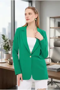 armonika Women Green Tek buttoned Jacket - Image 2