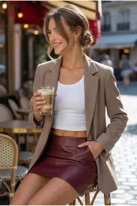 armonika Women Light Mink Tek buttoned Jacket
