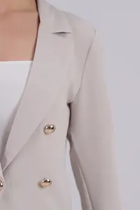 armonika Women Ecru buttoned Jacket - Image 3