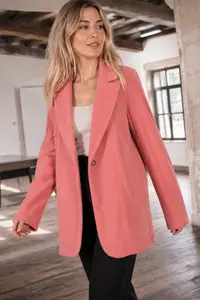 armonika Women PINK Tek buttoned Velvet Jacket