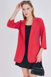 armonika Women Red with pocket Oversized Jacket - Image 2