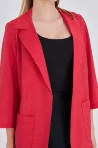 armonika Women Red with pocket Oversized Jacket - Image 4