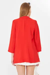 armonika Women Red with pocket Oversized Jacket - Image 7