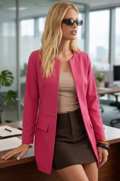 armonika Women Fuchsia Beli stitched LONG Jacket