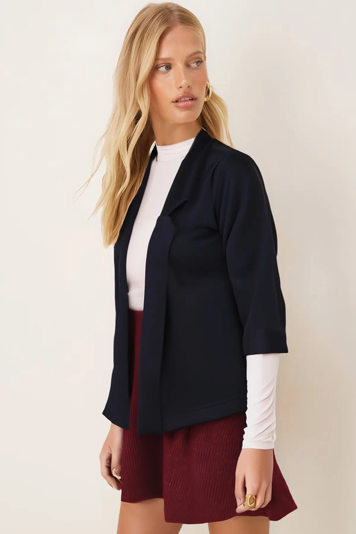 armonika Women Dark NAVY Duble Sleeve Jacket