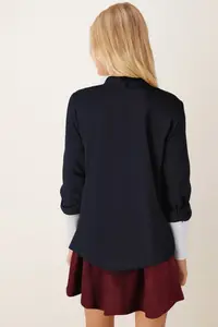 armonika Women Dark NAVY Duble Sleeve Jacket - Image 3