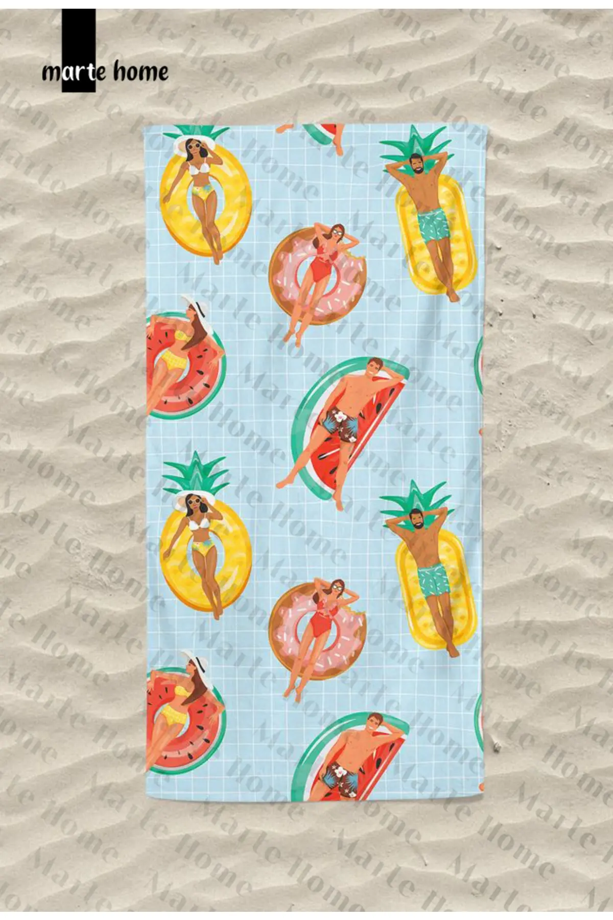 Marte Home Love Social Distance - Printed Beach Towel