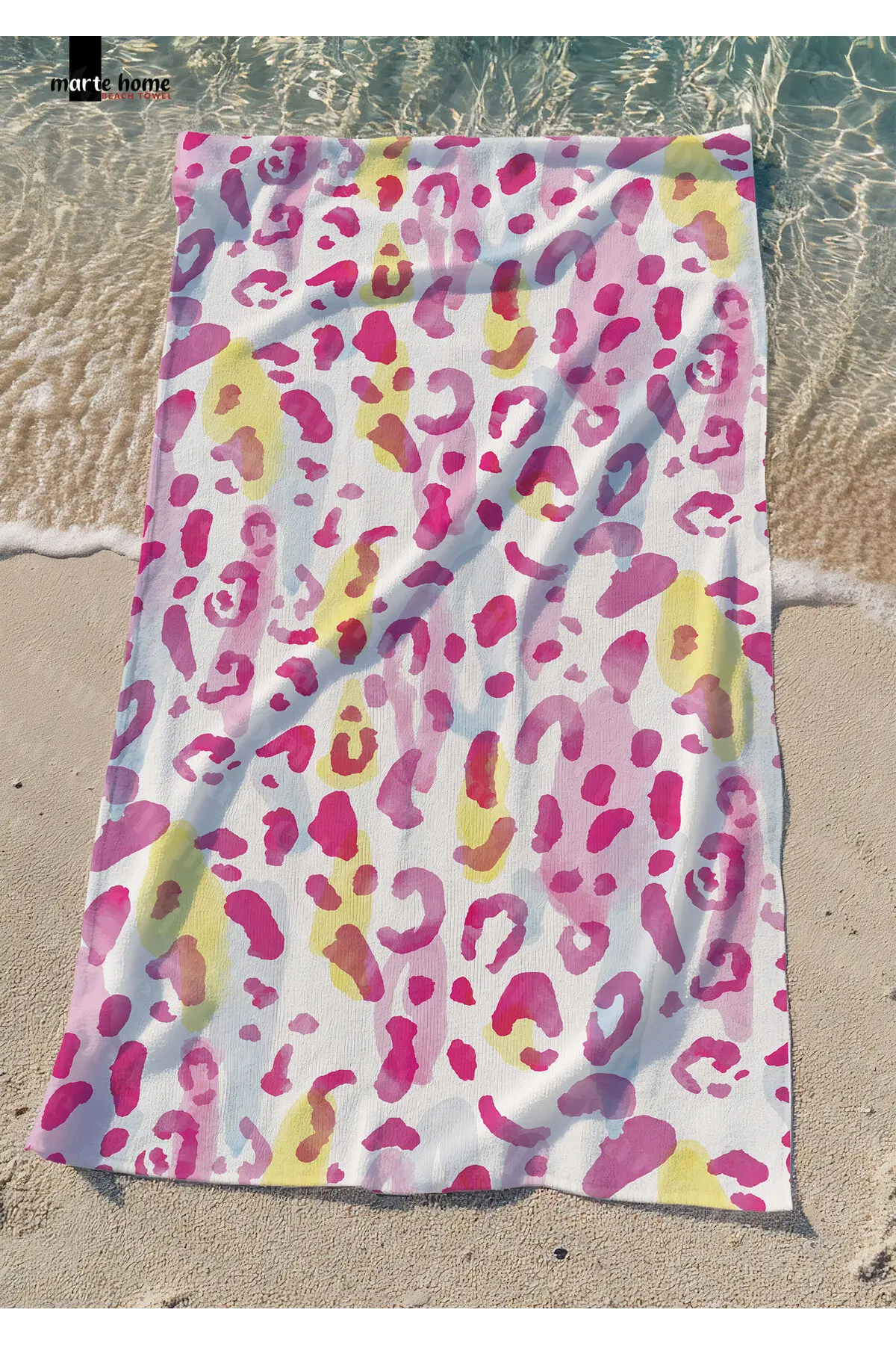 Marte Home Pink Leopard - Printed Beach Towel