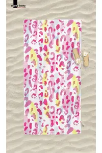 Marte Home Pink Leopard - Printed Beach Towel - Image 3