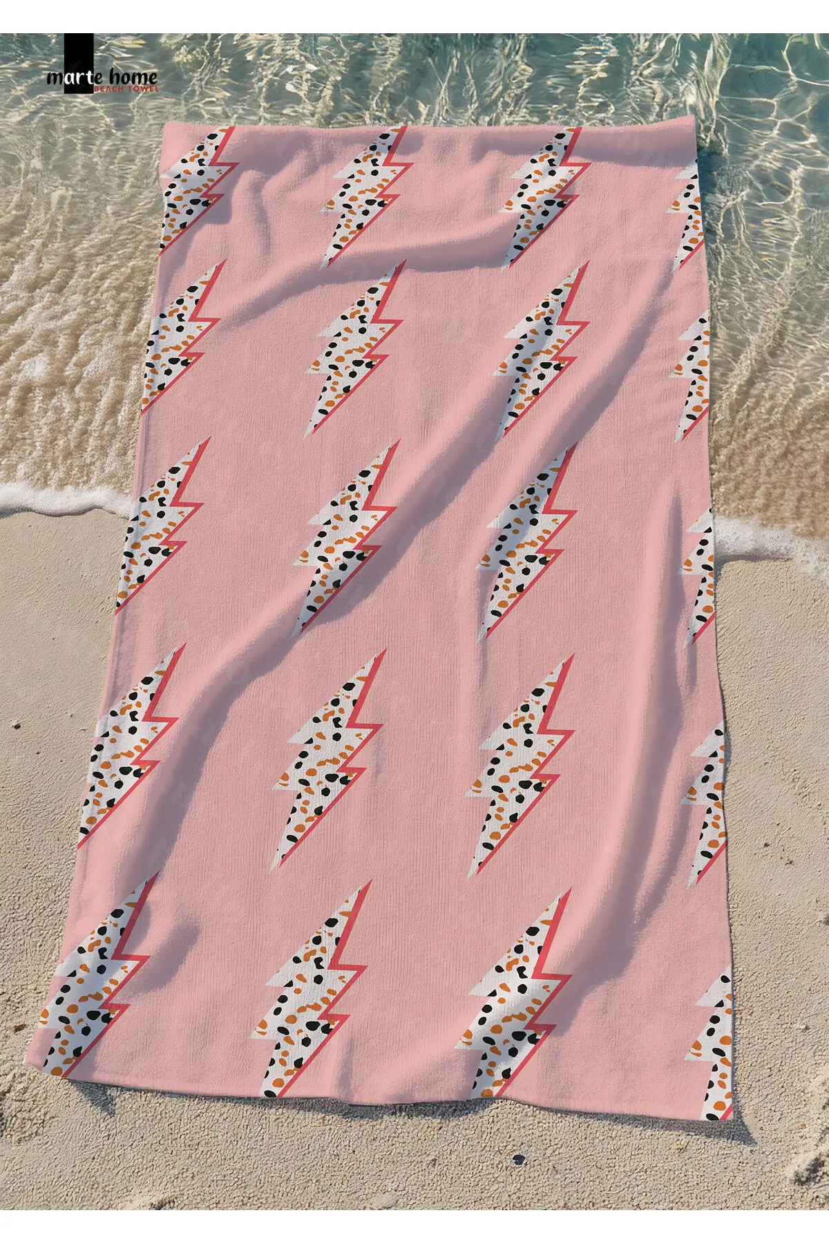 Marte Home  - ŞİMŞEK Printed Colorful Beach Towel