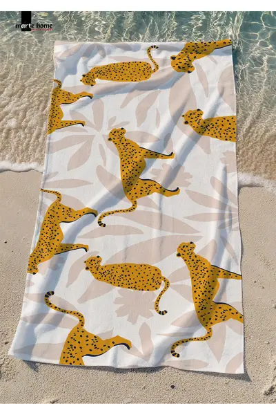 Marte Home LEOPARD Printed Colorful Beach Towel