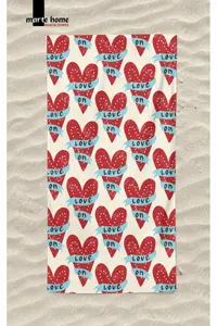 Marte Home LOVE Heart Printed Beach Towel - Image 2