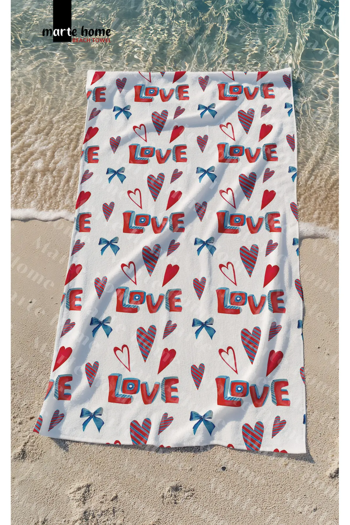 Marte Home LOVE Printed Beach Towel