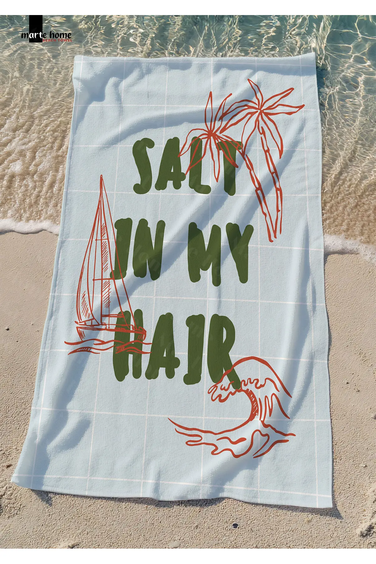Marte Home SALT IN MY HAIR -  PRINTED BEACH TOWEL - 75x150 CM
