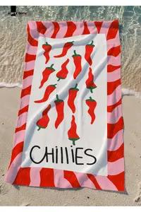 Marte Home  - PEPPER PRINTED  BEACH TOWEL - 75x150 CM