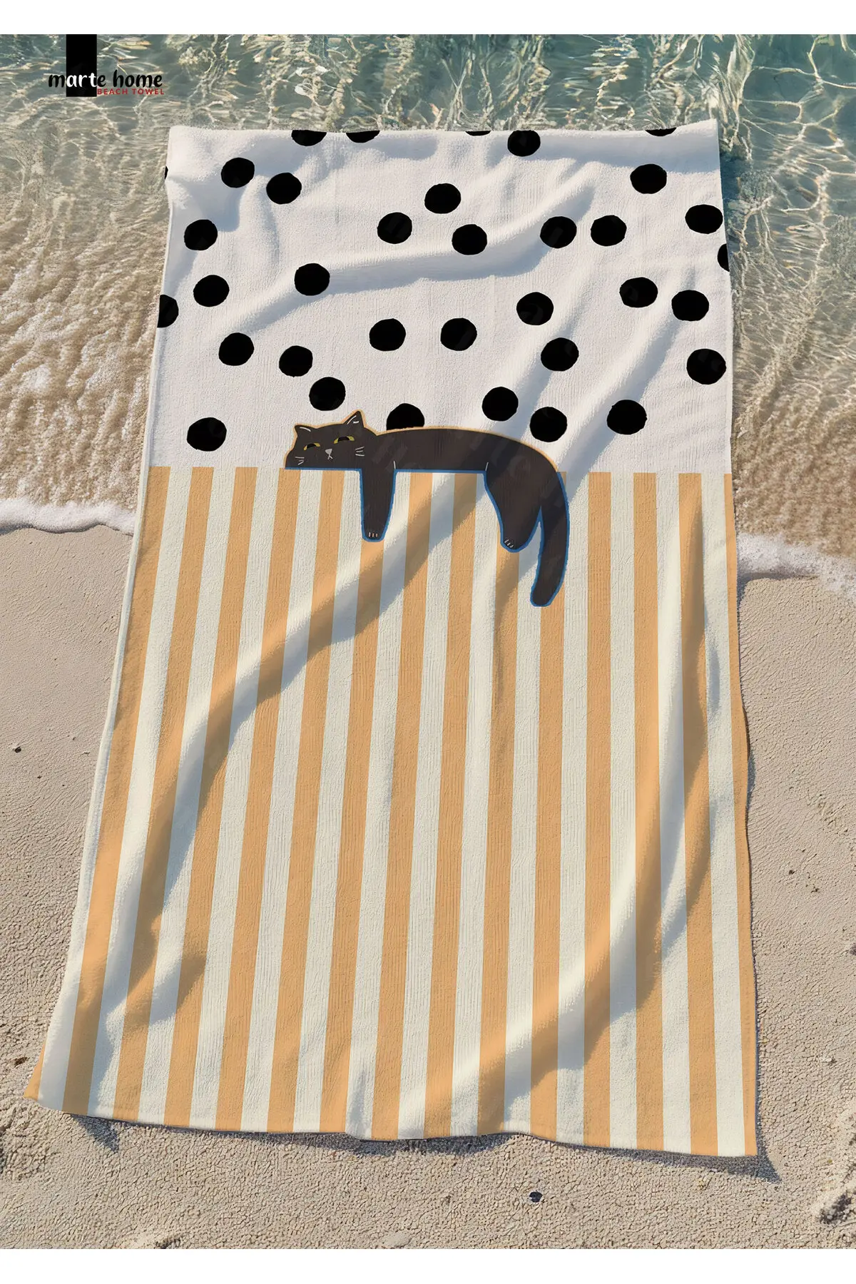 Marte Home CAT - Colorful CAT Printed Beach Towel - 75x150 CM