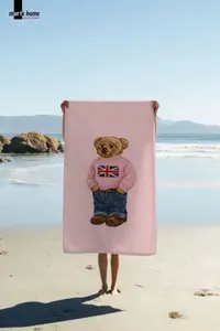 Marte Home TEDDY BEAR  COLORED PRINTED BEACH TOWEL - 75x150 CM - Image 2