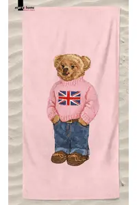Marte Home TEDDY BEAR  COLORED PRINTED BEACH TOWEL - 75x150 CM - Image 3