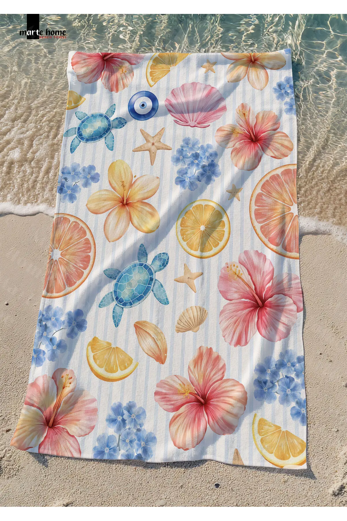 Marte Home SUMMER - Colorful Printed Beach Towel - 75x150 CM
