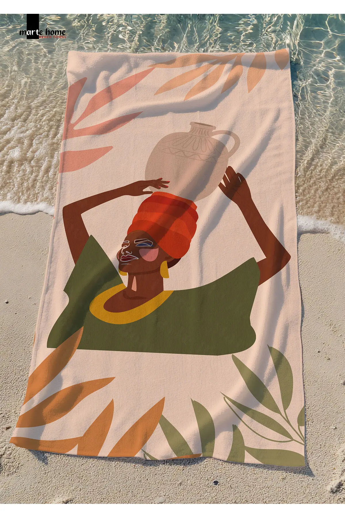 Marte Home African Woman K - Printed Beach Towel