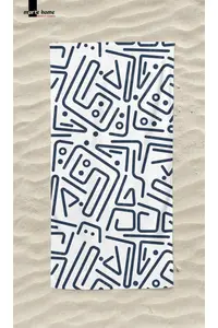 Marte Home Black Doodle - Printed Beach Towel - Image 3