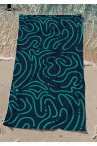 Marte Home Green Doodle - Printed Beach Towel