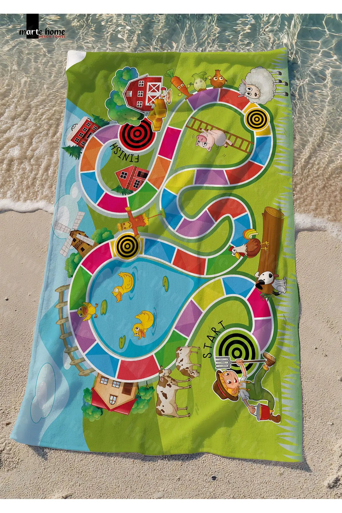 Marte Home Kids Oyun Patterned Beach Towel