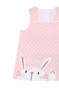 Denokids Rabbit Appliqued Girl's Pink Navy Blue Summer T-shirt Tunic Tights Set - Image 8