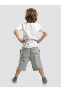 Denokids Timsah Baggy Boys' Summer T-Shirt Shorts Set - Image 2