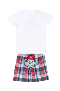 Denokids Monkey Plaid Boys' T-Shirt Shorts Set - Image 4