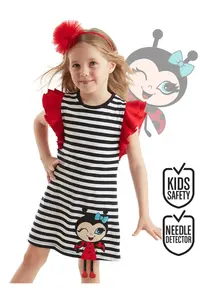 Denokids Uğurlu Girls' Striped Dress