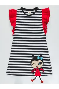 Denokids Uğurlu Girls' Striped Dress - Image 3