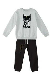 Denokids Cesur Gray Black Boys' Tracksuit Set - Image 3
