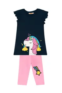 Denokids Unicorn Power Girls' T-Shirt Leggings Set - Image 3