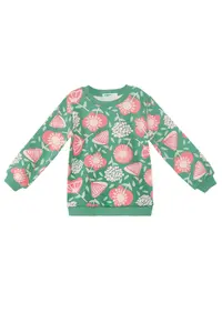 Denokids Pink Floral Baby Girl Green Tracksuit Set - Image 5