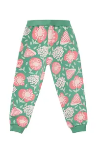 Denokids Pink Floral Baby Girl Green Tracksuit Set - Image 8