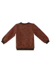 Denokids Hayvanlar Baby Size Brown Tracksuit Set - Image 6