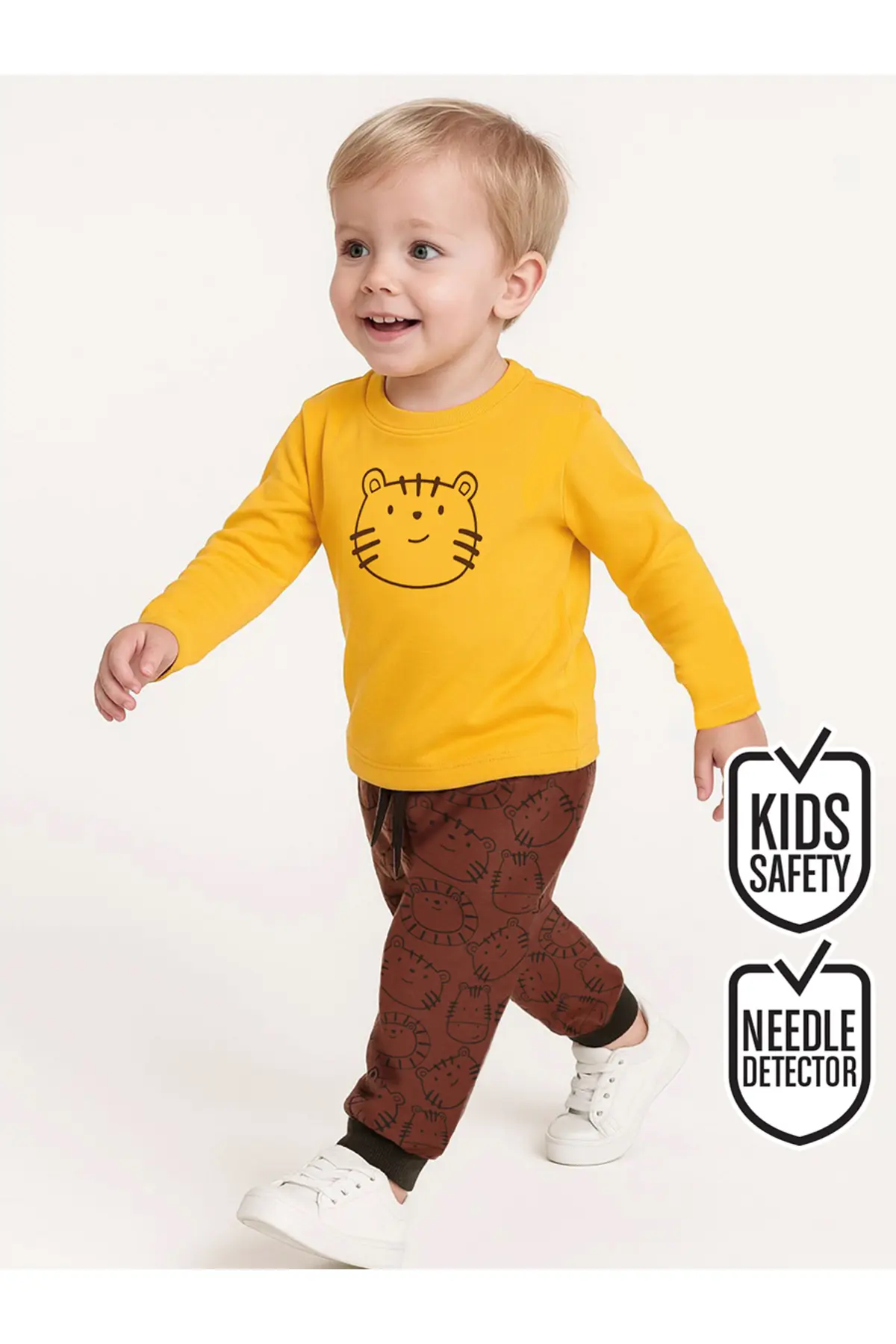 Denokids Sevimli Kedi Baby Size T-Shirt Pants Set
