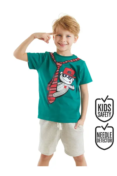 Denokids Kravat Koala Boys' T-Shirt Shorts Set