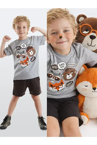 Denokids Friends Boys' Summer T-Shirt Shorts Set