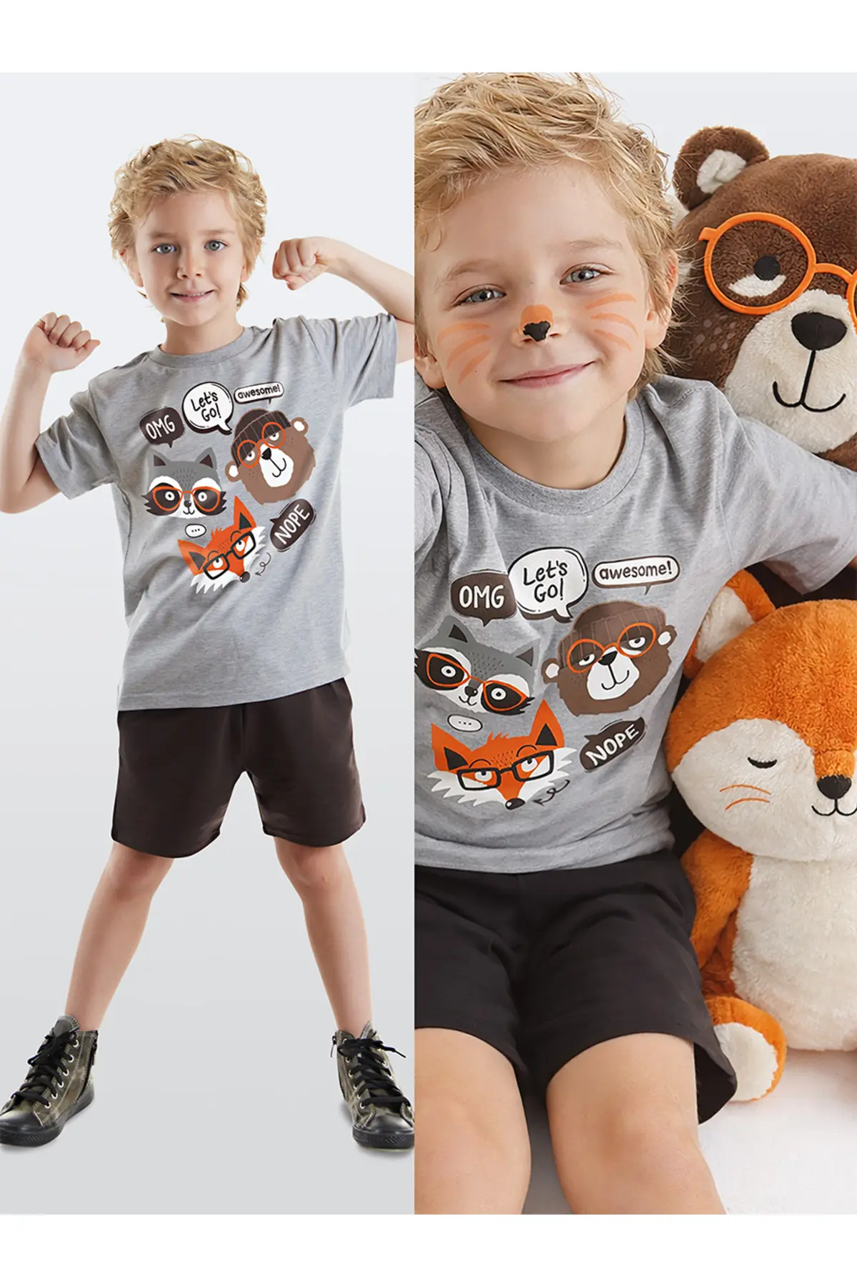 Denokids Friends Boys' Summer T-Shirt Shorts Set