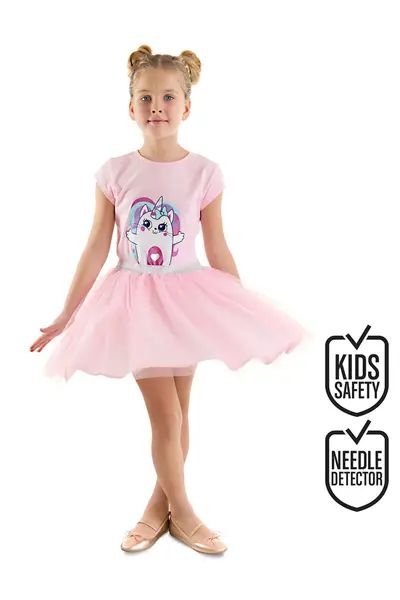 Denokids Kitten Unicorn Girls' Tulle Tutu Pink Dress